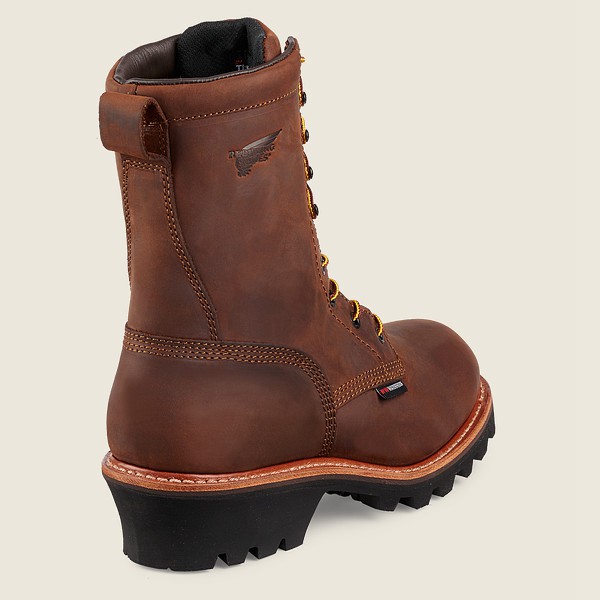 Red Wing Safety Boots Loggermax - 9-inch Insulated Waterproof Toe - Brown - Mens CRO248360